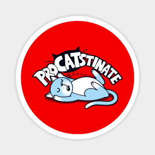 Procatstinate Funny Cute Kawaii Cat Procrastination Cartoon Meme Magnet